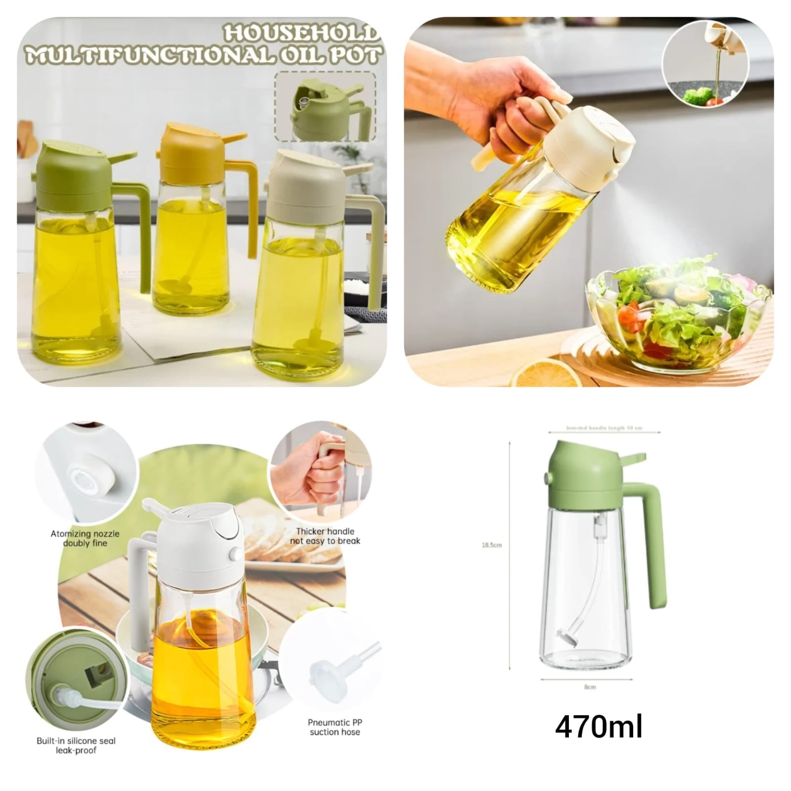 2-in-1 Kitchen Oil Sprayer Bottle for Healthy Cooking