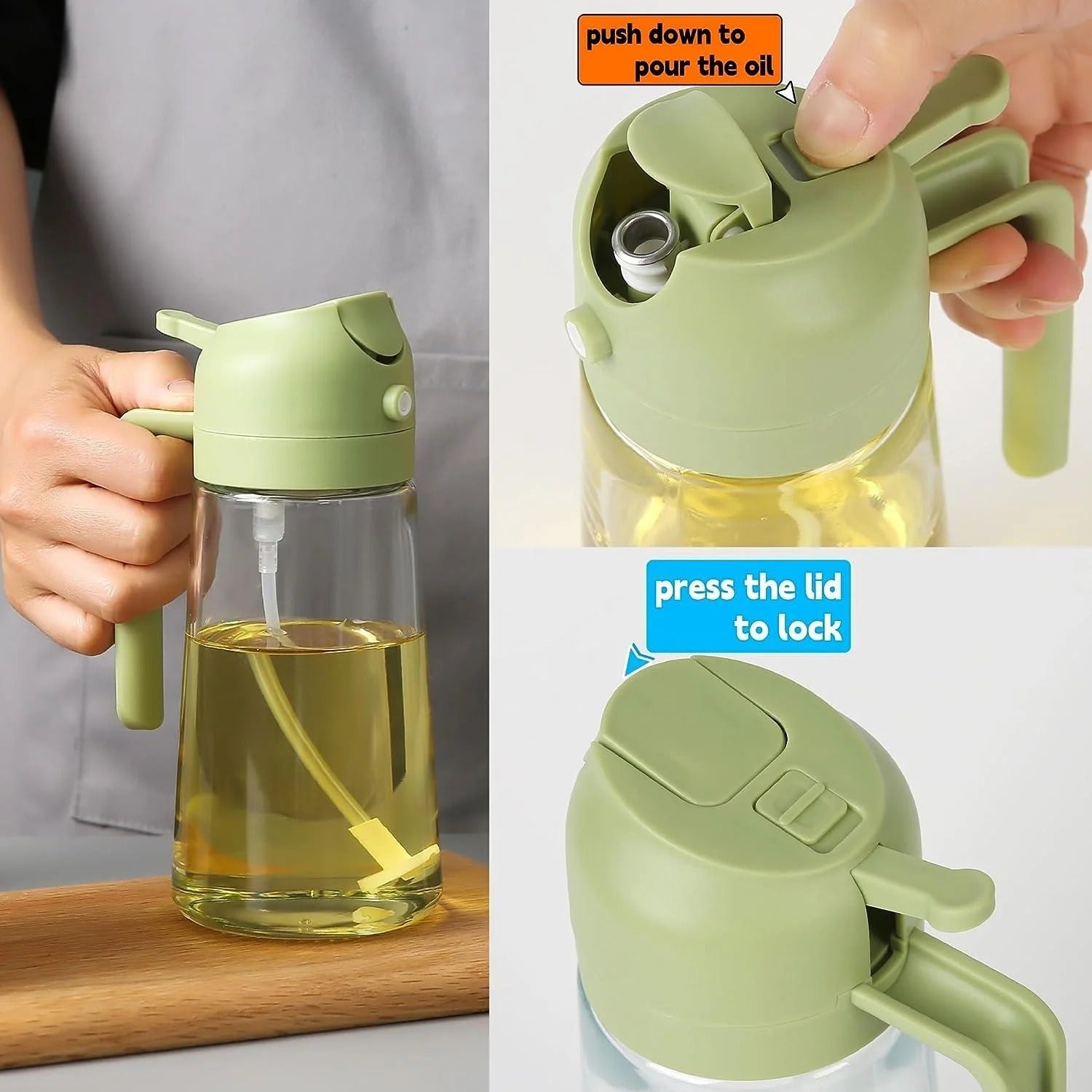 2-in-1 Kitchen Oil Sprayer Bottle for Healthy Cooking